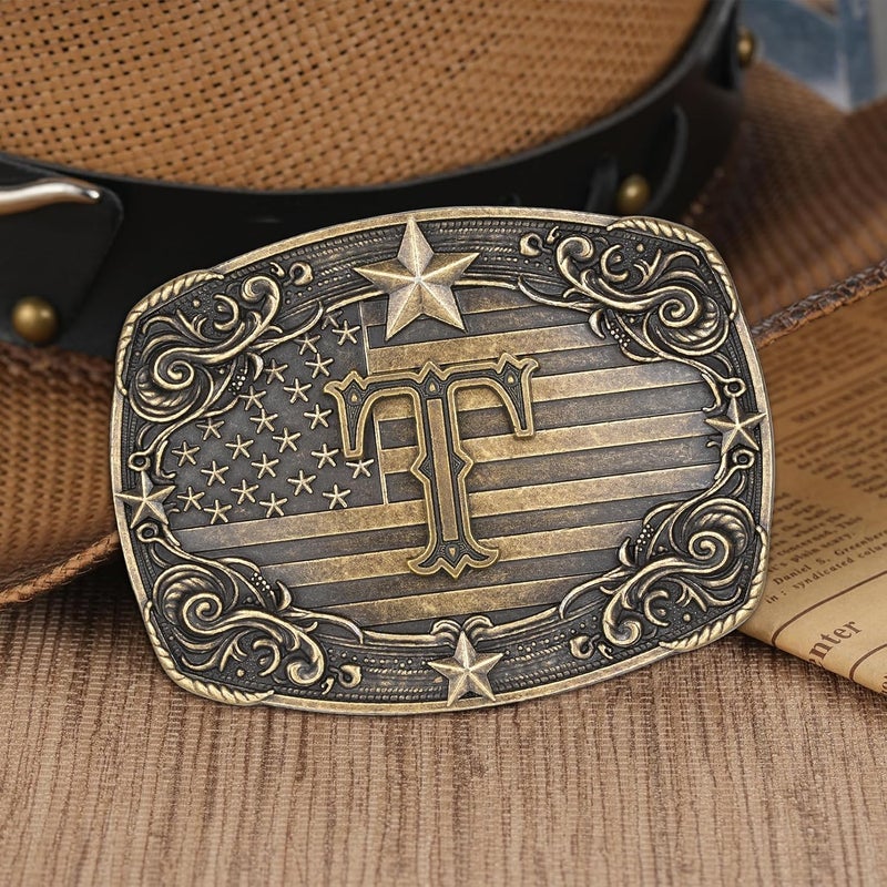 Flipslo Store Western Belt Buckle for Men Women Initial Letter A to Z Cowboy Belt Buckle Texas Buckle hebillas vaqueras para hombre - Image 3